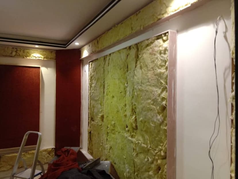 Acoustic wall insulation installation
