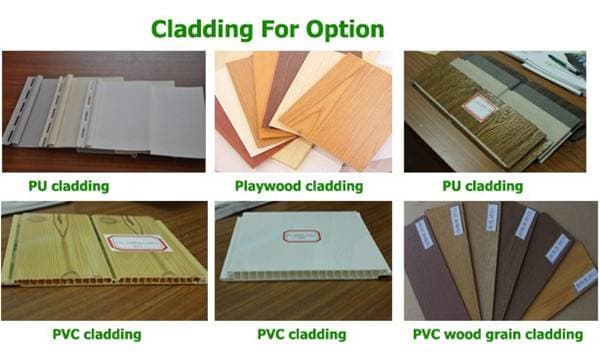 Cladding Options — PU / Plywood / PVC / Wood-Grain
