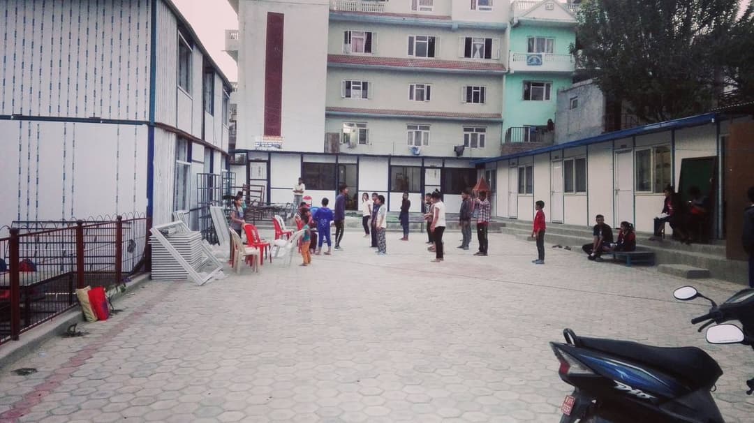 School Courtyard in Use